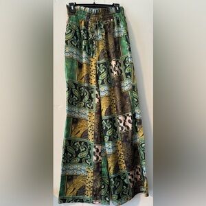 Free People satin multi paisley pajama pants